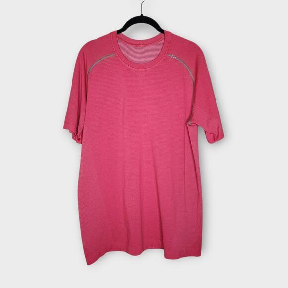 Lululemon Metal Vent Tech Short Sleeve Shirt Pink Gray Men’s Medium - Picture 1 of 8